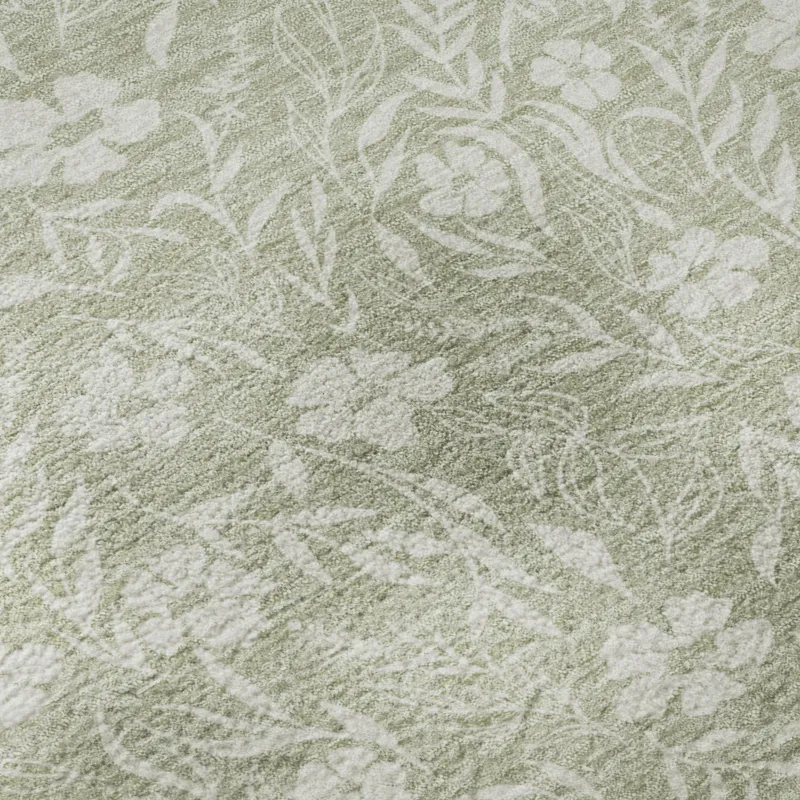 Luxury Washable Indoor/Outdoor Soft Essentials Celery 1\'8\" x 2\'6\" Rug