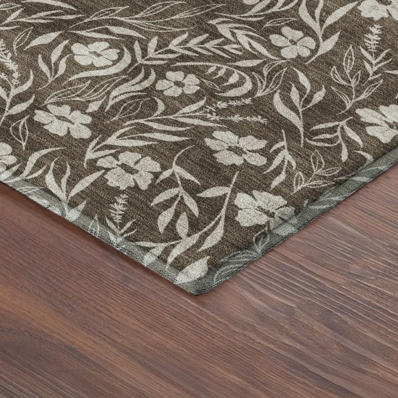 Luxury Washable Indoor/Outdoor Soft Essentials Chocolate 3\' x 5\' Rug