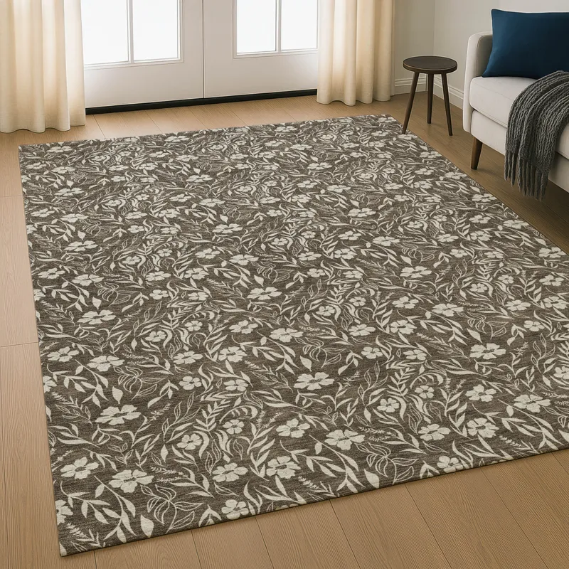 Luxury Washable Indoor/Outdoor Soft Essentials Chocolate 3\' x 5\' Rug