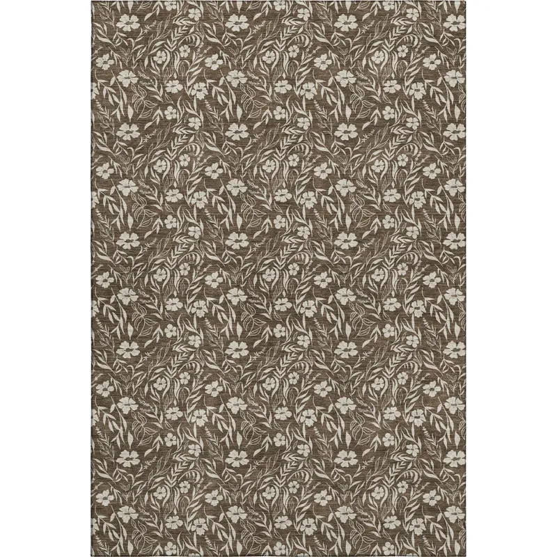 Luxury Washable Indoor/Outdoor Soft Essentials Chocolate 3\' x 5\' Rug