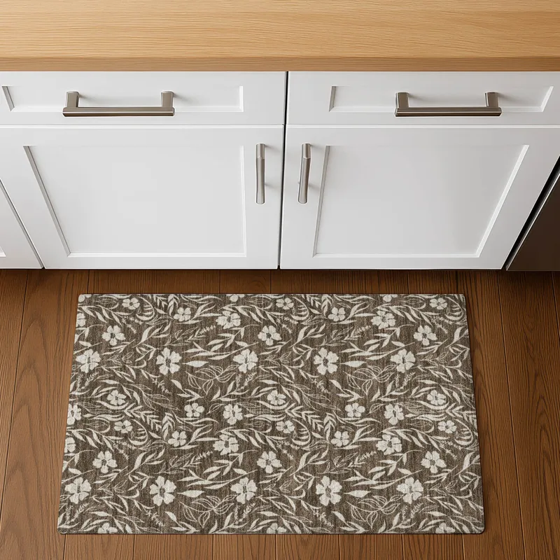 Luxury Washable Indoor/Outdoor Soft Essentials Chocolate 1\'8\" x 2\'6\" Rug