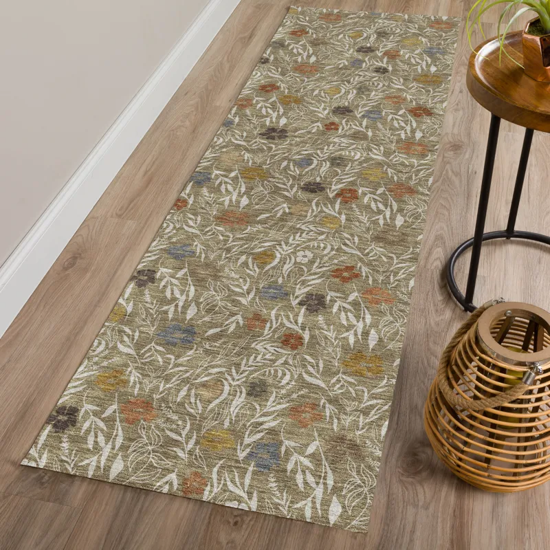 Luxury Washable Indoor/Outdoor Soft Essentials Coffee 2\'3\" x 7\'6\" Runner Rug
