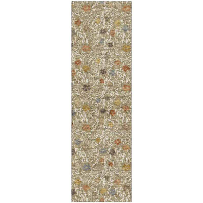 Luxury Washable Indoor/Outdoor Soft Essentials Coffee 2\'3\" x 7\'6\" Runner Rug