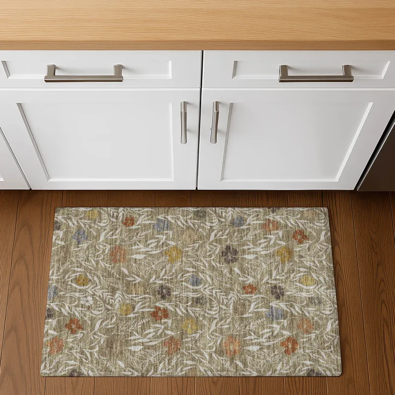 Luxury Washable Indoor/Outdoor Soft Essentials Coffee 1\'8\" x 2\'6\" Rug