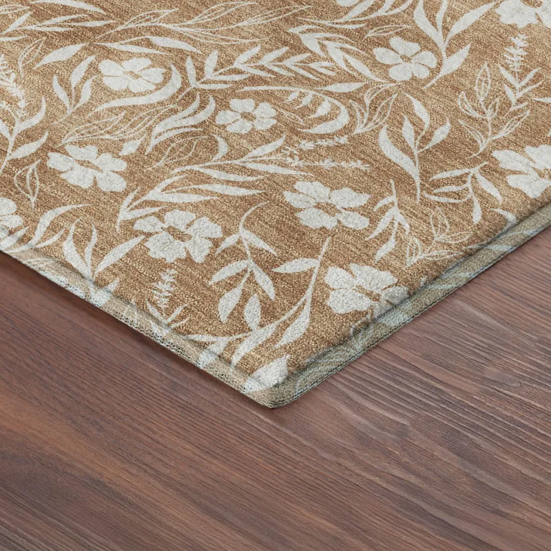 Luxury Washable Indoor/Outdoor Soft Essentials Copper 5\' x 7\'6\" Rug