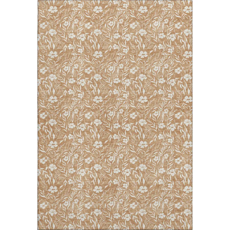 Luxury Washable Indoor/Outdoor Soft Essentials Copper 5\' x 7\'6\" Rug
