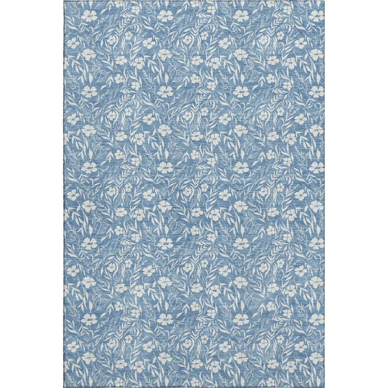 Luxury Washable Indoor/Outdoor Soft Essentials Denim 10\' x 14\' Rug