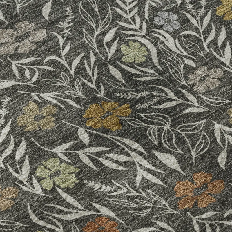 Luxury Washable Indoor/Outdoor Soft Essentials Graphite 2\'6\" x 3\'10\" Rug