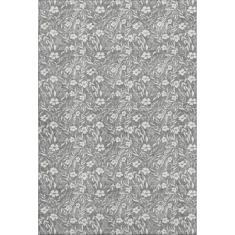 Luxury Washable Indoor/Outdoor Soft Essentials Gray 8\' x 10\' Rug