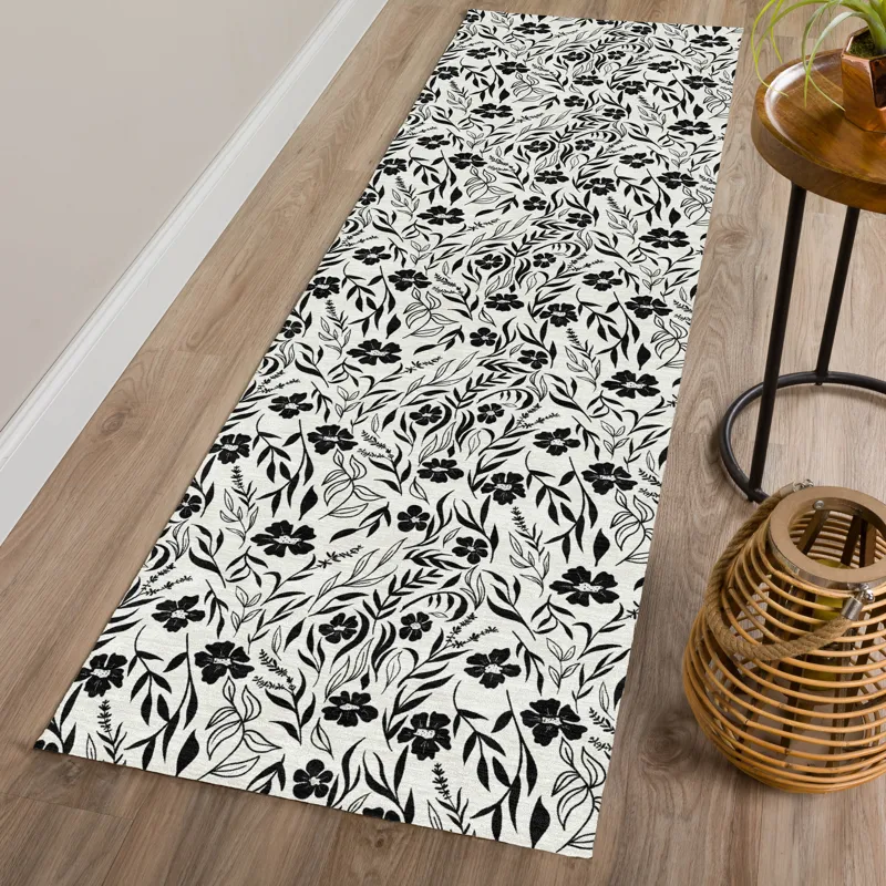 Luxury Washable Indoor/Outdoor Soft Essentials Ivory 2\'3\" x 7\'6\" Runner Rug