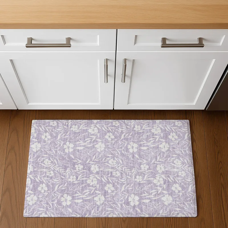 Luxury Washable Indoor/Outdoor Soft Essentials Lavender 1\'8\" x 2\'6\" Rug