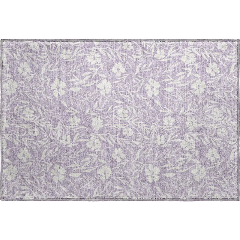 Luxury Washable Indoor/Outdoor Soft Essentials Lavender 1\'8\" x 2\'6\" Rug