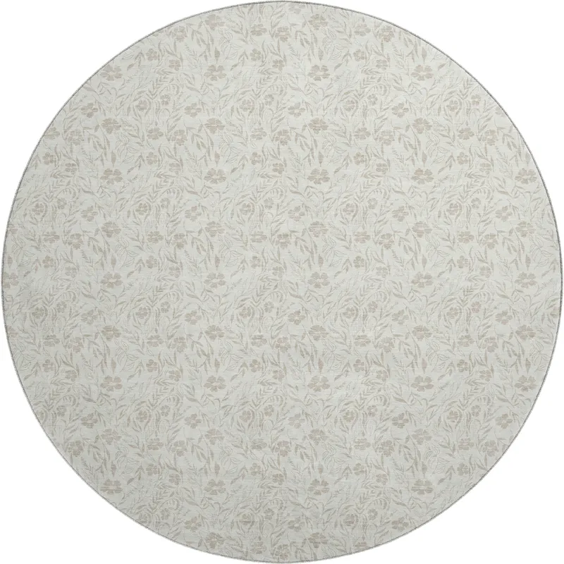 Luxury Washable Indoor/Outdoor Soft Essentials Linen 8\' x 8\' Round Rug