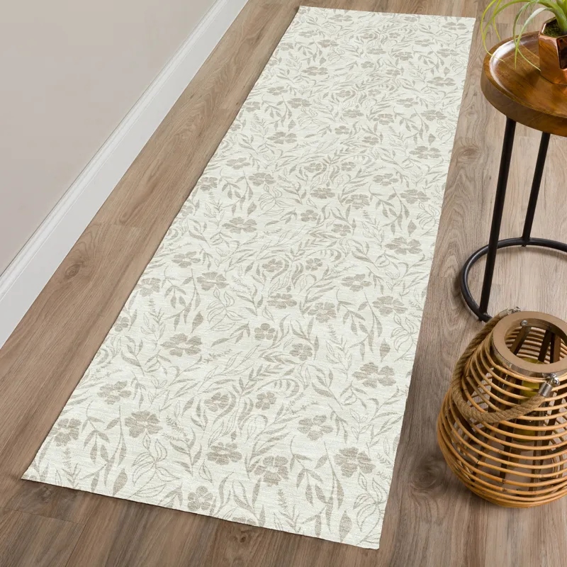Luxury Washable Indoor/Outdoor Soft Essentials Linen 2\'3\" x 7\'6\" Runner Rug