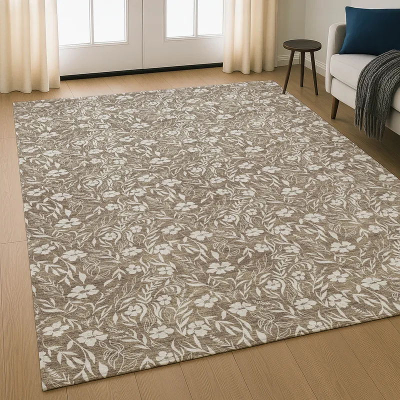 Luxury Washable Indoor/Outdoor Soft Essentials Mocha 3\' x 5\' Rug