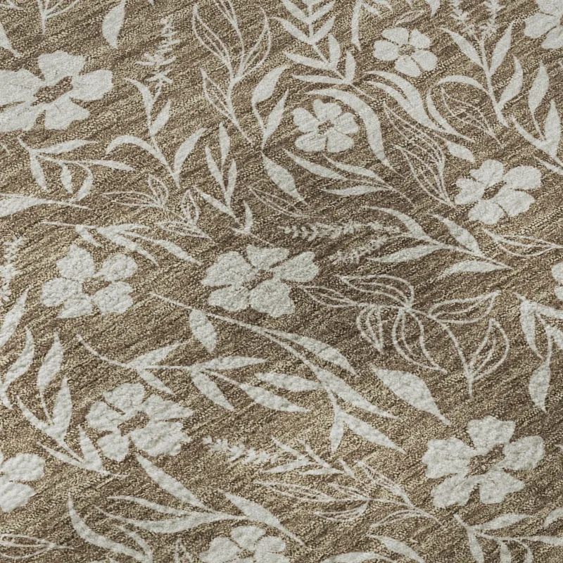 Luxury Washable Indoor/Outdoor Soft Essentials Mocha 2\'3\" x 7\'6\" Runner Rug
