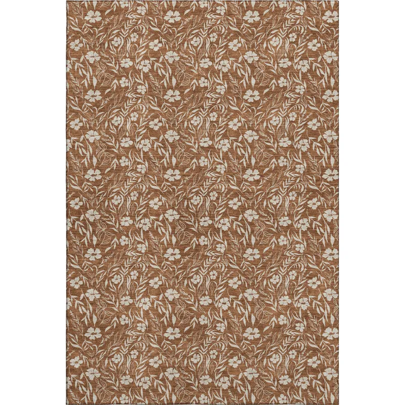 Luxury Washable Indoor/Outdoor Soft Essentials Paprika 5\' x 7\'6\" Rug