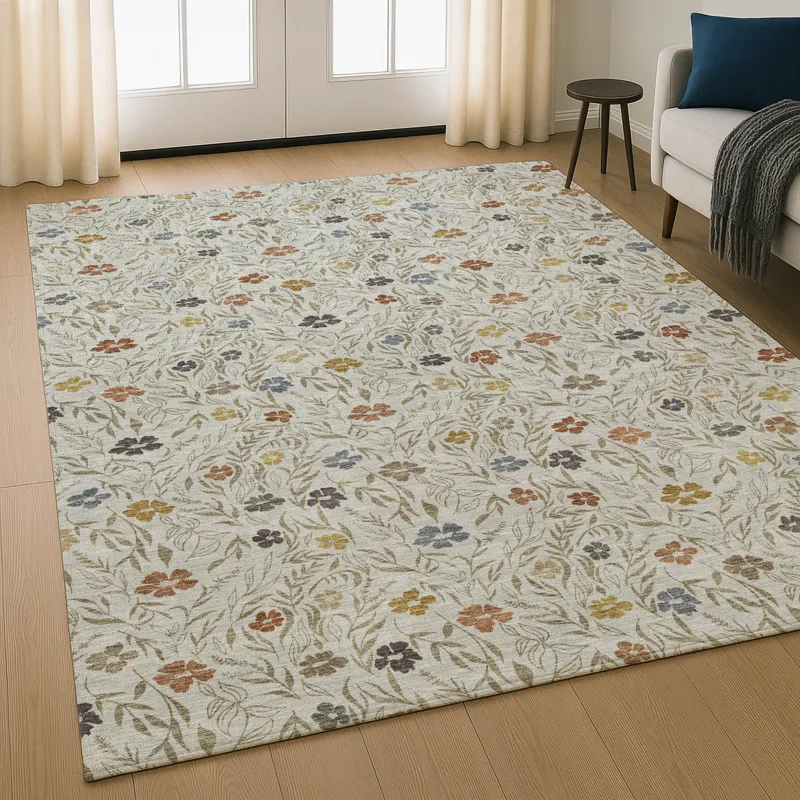 Luxury Washable Indoor/Outdoor Soft Essentials Pearl 8\' x 10\' Rug
