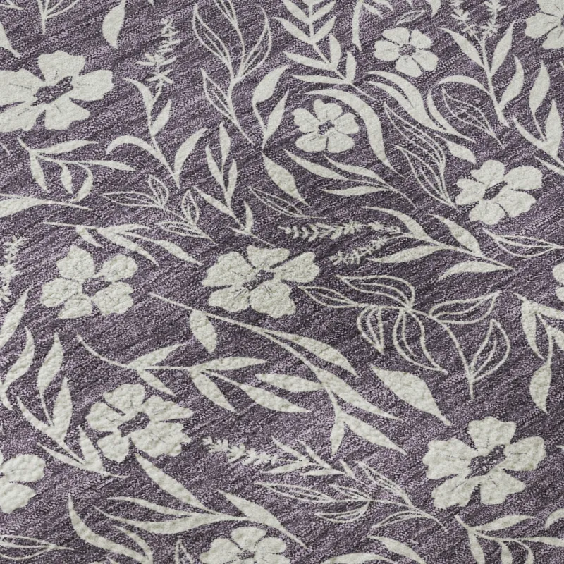 Luxury Washable Indoor/Outdoor Soft Essentials Purple 2\'6\" x 3\'10\" Rug