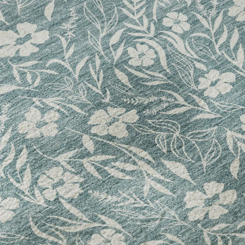 Luxury Washable Indoor/Outdoor Soft Essentials Teal 2\'3\" x 7\'6\" Runner Rug