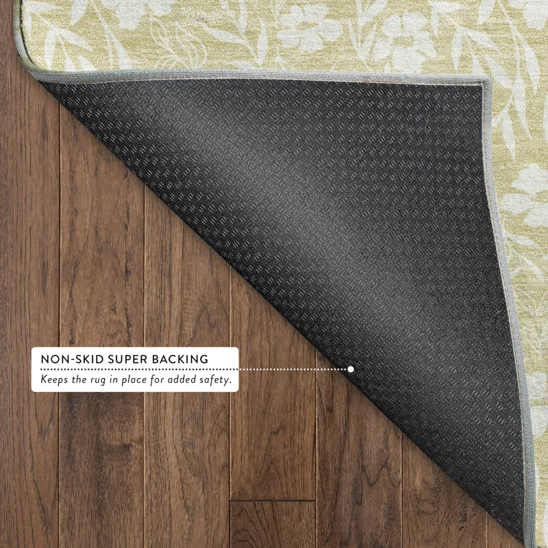 Luxury Washable Indoor/Outdoor Soft Essentials Wheat 2\'3\" x 7\'6\" Runner Rug