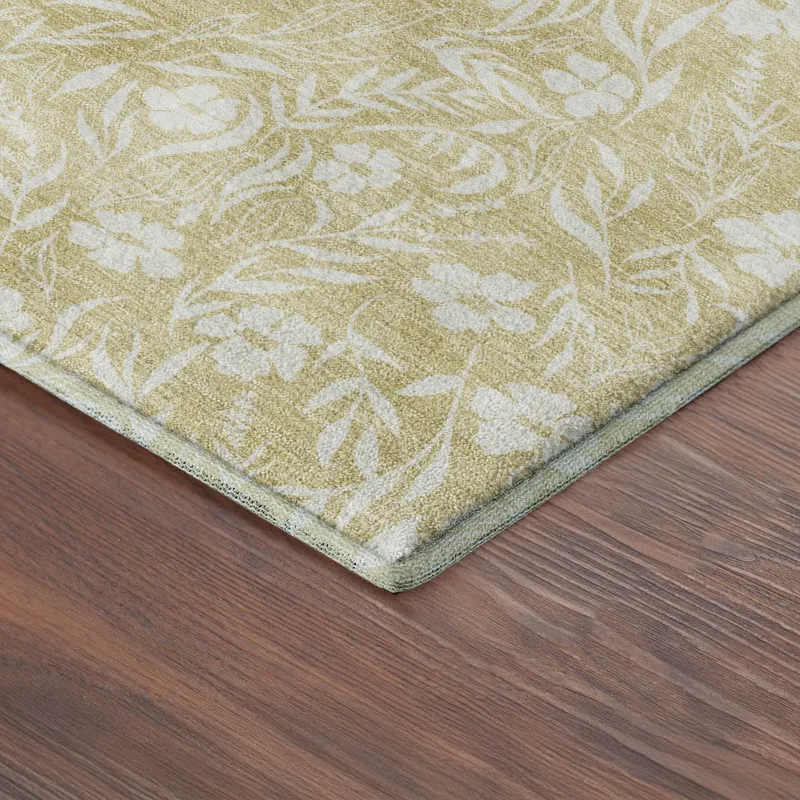Luxury Washable Indoor/Outdoor Soft Essentials Wheat 2\'3\" x 7\'6\" Runner Rug