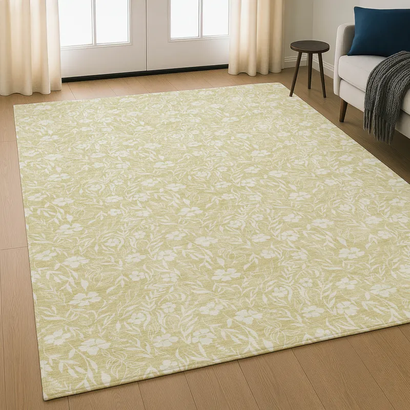 Luxury Washable Indoor/Outdoor Soft Essentials Wheat 8\' x 10\' Rug