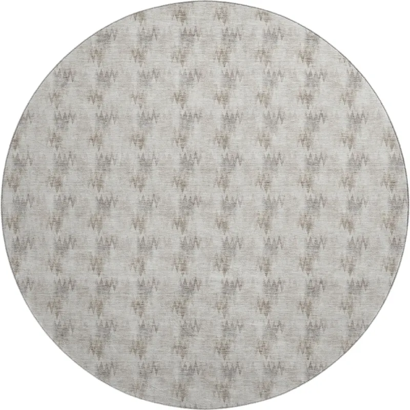 Luxury Washable Soft Essentials Beige 8\' x 8\' Round Rug