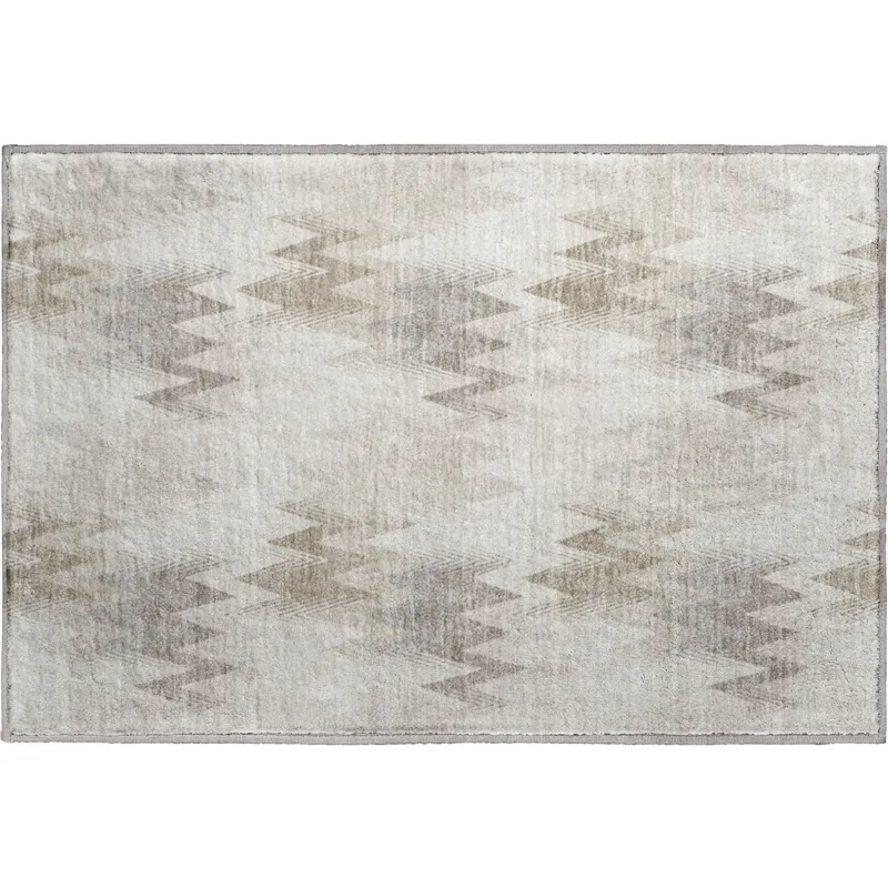 Luxury Washable Soft Essentials Beige 1\'8\" x 2\'6\" Rug
