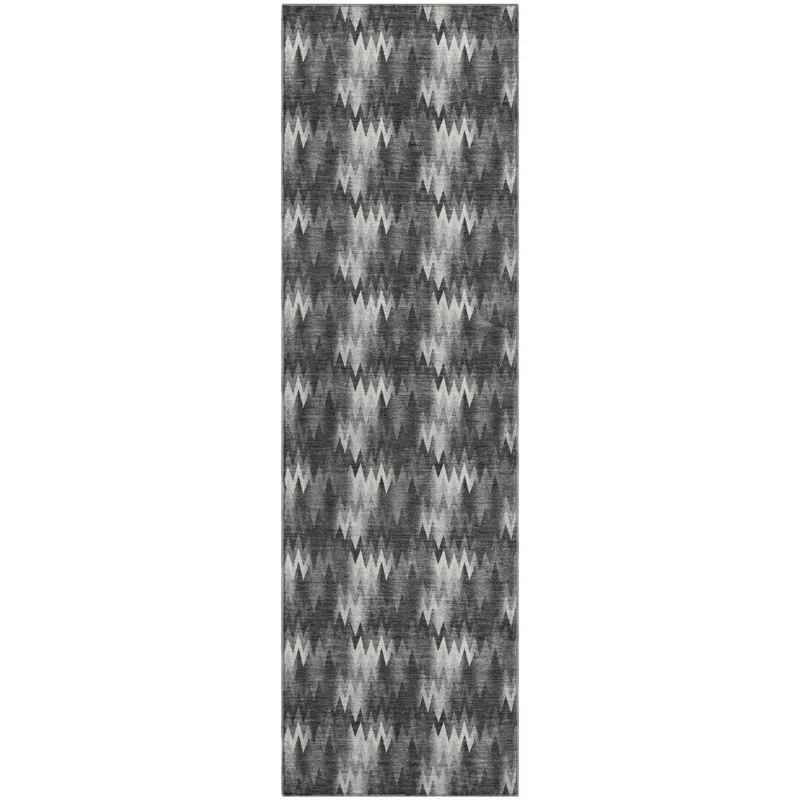 Luxury Washable Soft Essentials Black 2\'3\" x 7\'6\" Runner Rug