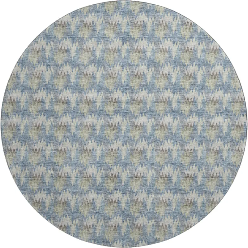 Luxury Washable Soft Essentials Blue 8\' x 8\' Round Rug