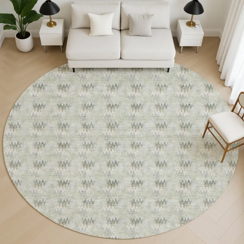 Luxury Washable Soft Essentials Celery 8\' x 8\' Round Rug