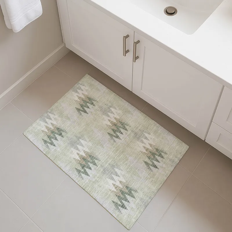 Luxury Washable Soft Essentials Celery 1\'8\" x 2\'6\" Rug