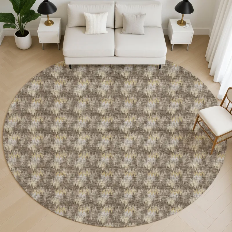 Luxury Washable Soft Essentials Chocolate 8\' x 8\' Round Rug