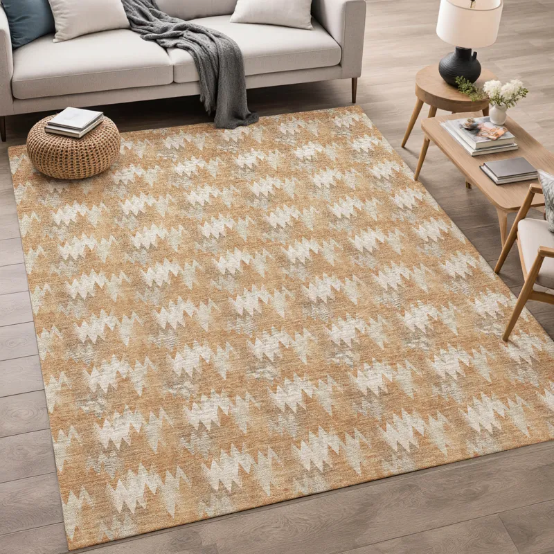 Luxury Washable Soft Essentials Copper 2\'6\" x 3\'10\" Rug
