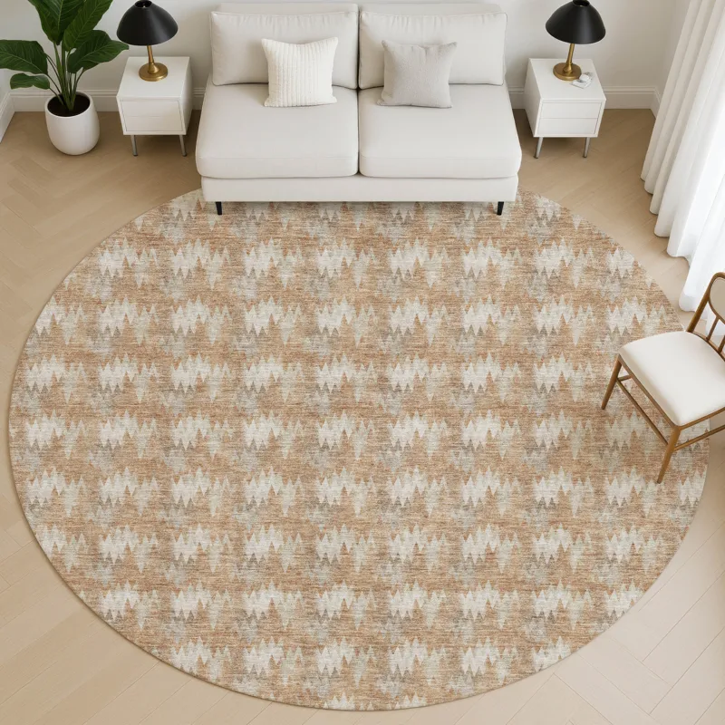 Luxury Washable Soft Essentials Copper 8\' x 8\' Round Rug