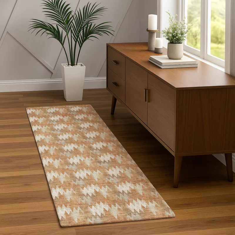 Luxury Washable Soft Essentials Copper 2\'3\" x 7\'6\" Runner Rug