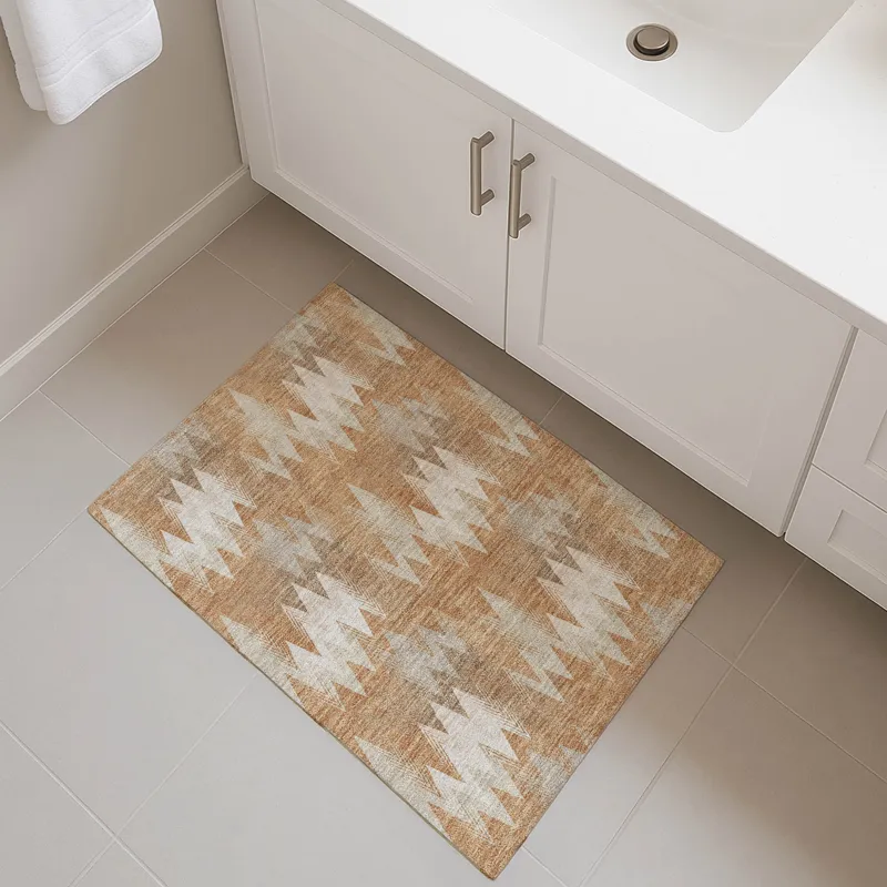 Luxury Washable Soft Essentials Copper 1\'8\" x 2\'6\" Rug