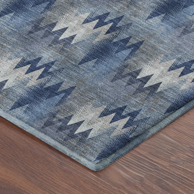 Luxury Washable Soft Essentials Denim 2\'6\" x 3\'10\" Rug