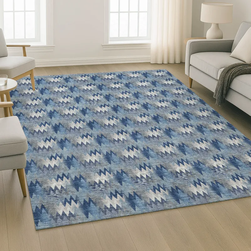 Luxury Washable Soft Essentials Denim 2\'6\" x 3\'10\" Rug