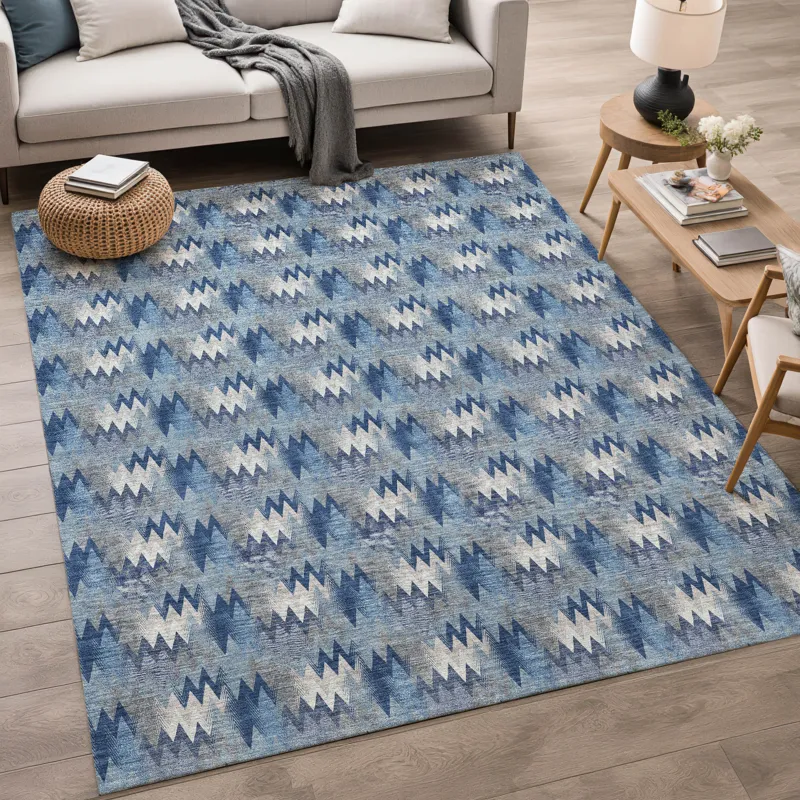 Luxury Washable Soft Essentials Denim 2\'6\" x 3\'10\" Rug