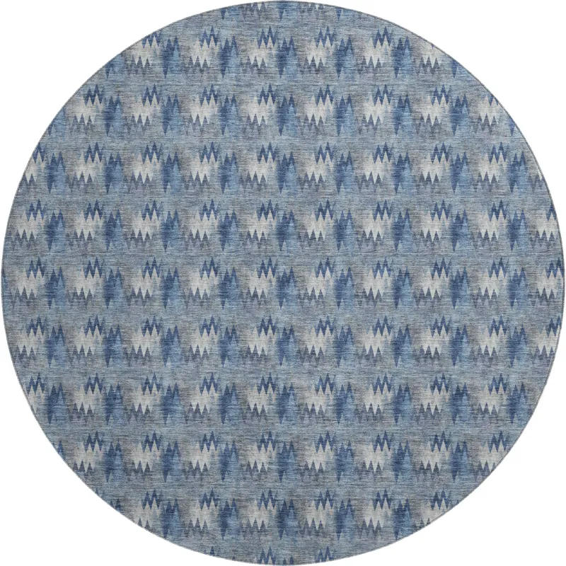 Luxury Washable Soft Essentials Denim 8\' x 8\' Round Rug