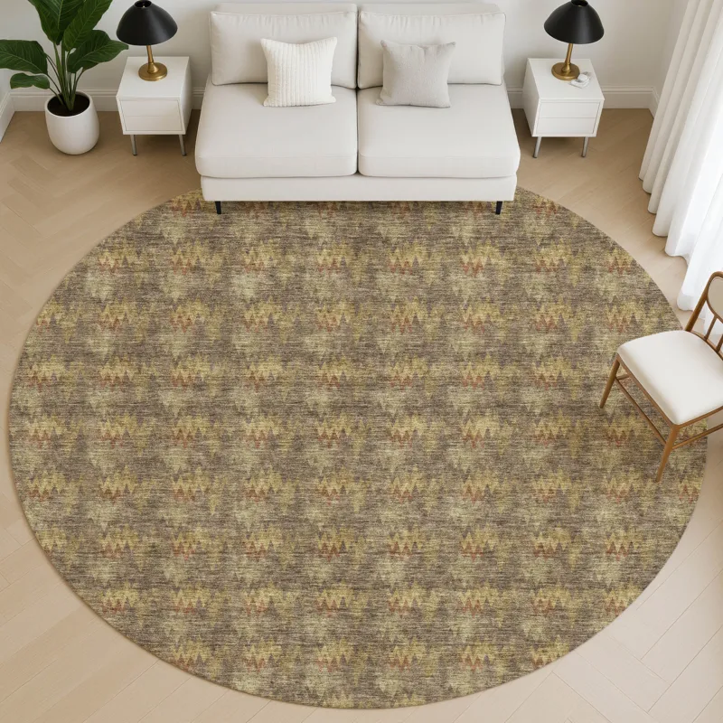 Luxury Washable Soft Essentials Earth 8\' x 8\' Round Rug