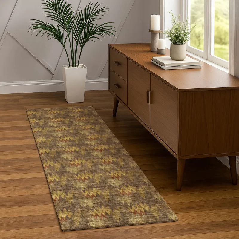 Luxury Washable Soft Essentials Earth 2\'3\" x 7\'6\" Runner Rug