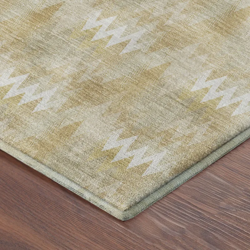 Luxury Washable Soft Essentials Gold 5\' x 7\'6\" Rug