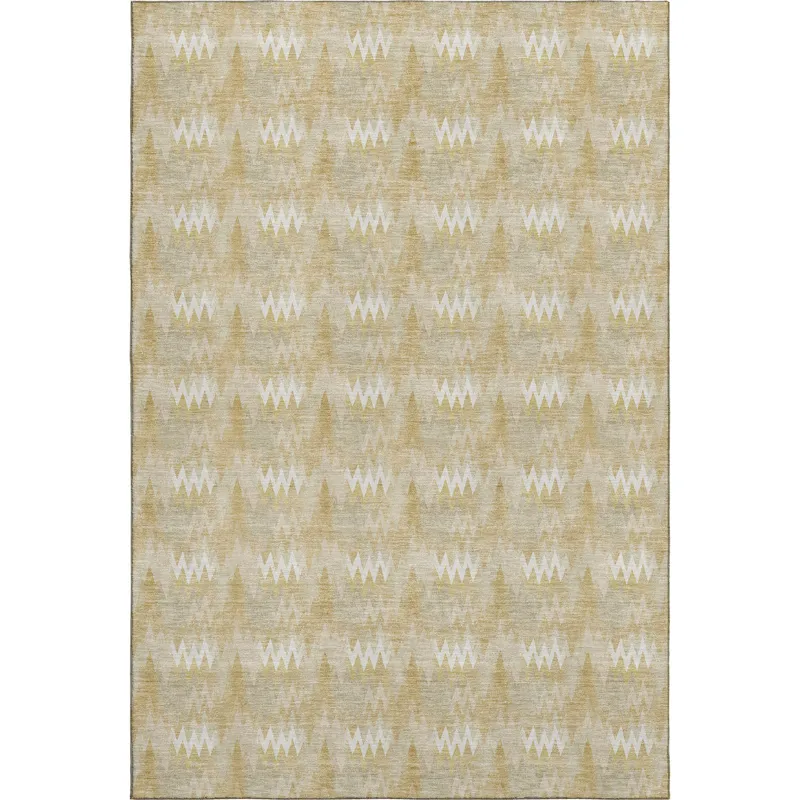 Luxury Washable Soft Essentials Gold 5\' x 7\'6\" Rug