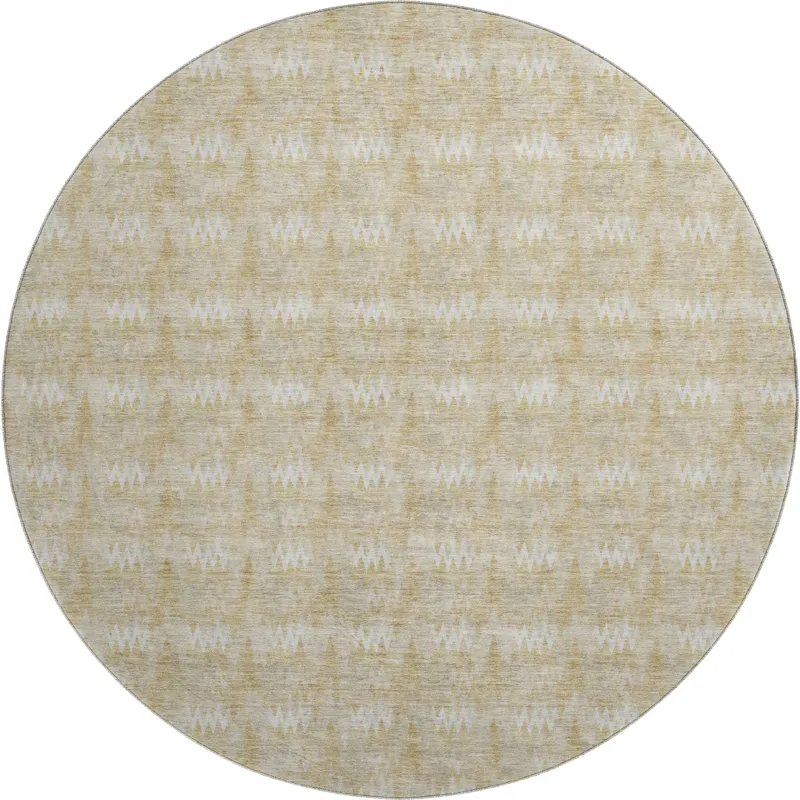 Luxury Washable Soft Essentials Gold 8\' x 8\' Round Rug