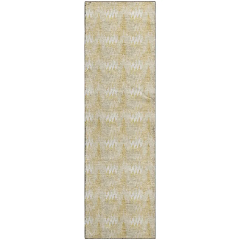 Luxury Washable Soft Essentials Gold 2\'3\" x 7\'6\" Runner Rug