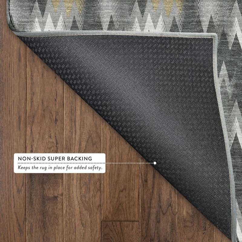 Luxury Washable Soft Essentials Graphite 8\' x 8\' Round Rug
