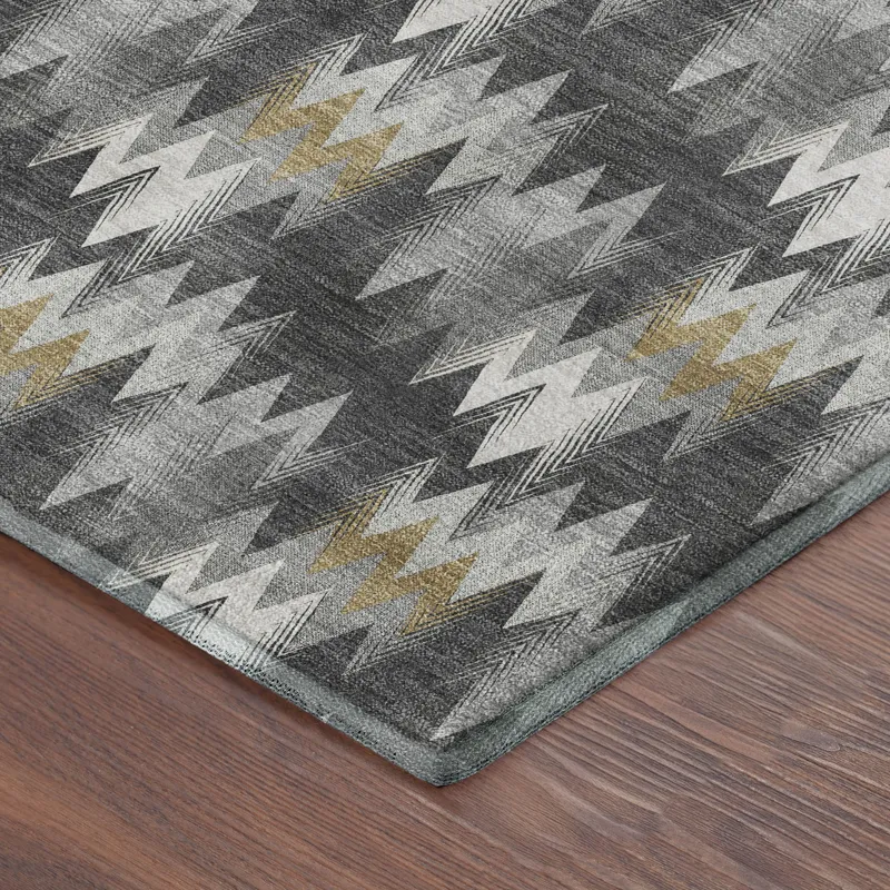 Luxury Washable Soft Essentials Graphite 8\' x 8\' Round Rug